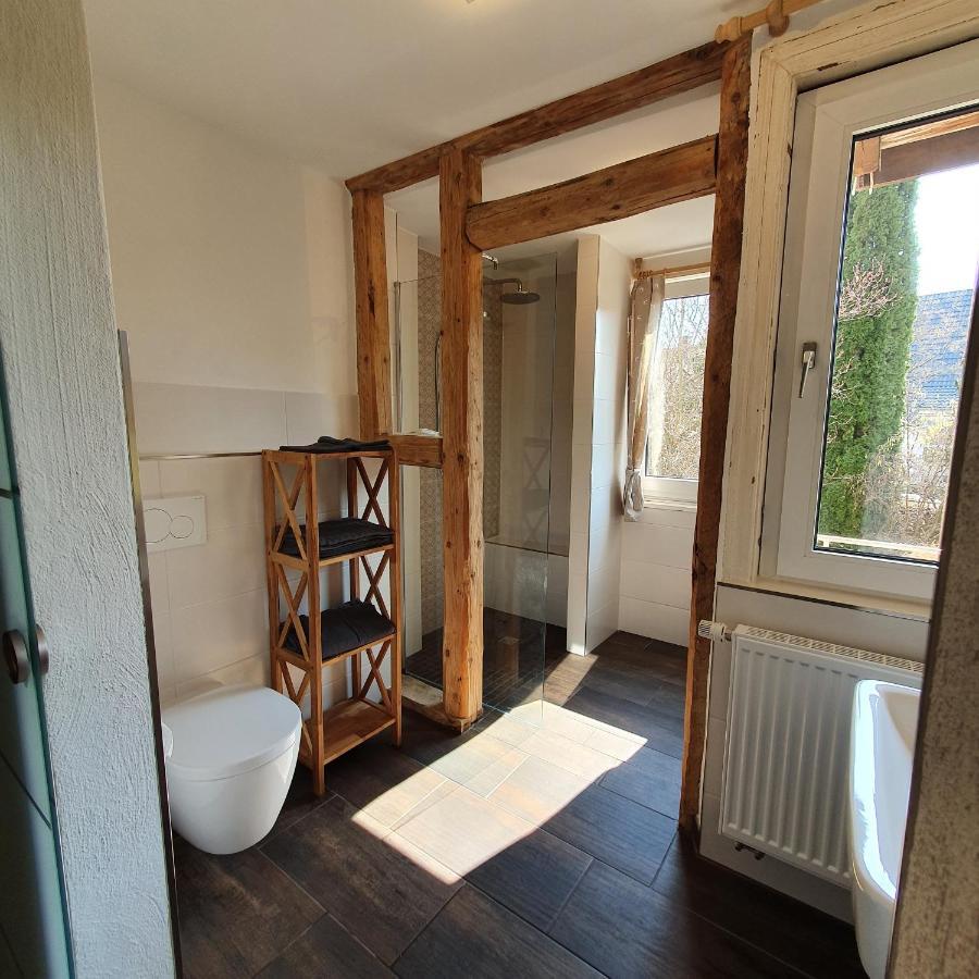 Alte Backstube - Ferienwohnung Hüttenstube und Ferienzimmer Auszeit Erkenbrechtsweiler Exterior foto